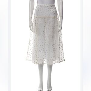 Maryam Nassir Zadeh X J.Crew drop-waist polka dot embroidered silk organza skirt